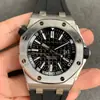 Aps Factory 15710 Royal Oak Pulseira de Borracha Masculino Totalmente Automático Mecânico Pulseira de Aço Cerâmica Offshore 15400Ap