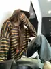 Suéter Casual de Punto Suave a Rayas de Bloques de Color Estilo Coreano 2026 Primavera y Otoño Nuevo Camisa Básica Holgada de Manga Larga para Mujer Tendencia