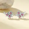 Brincos Europeus e Americanos Florais Tridimensionais Totalmente Cravejados com Zircônia Super Brilhantes Temperamento Estilo Japonês e Coreano Personalidade Moda Acessórios de Outono Venda Quente