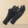 Guantes de Protección Solar para Verano, Protección Extendida en la Muñeca, Diseño de Dos Dedos Expuestos, Compatibles con Pantalla Táctil, Resistentes a la Palma para Exteriores de Mujer, Guantes de Seda de Hielo a la Moda
