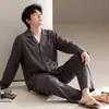 Pijama de algodón de gasa pura para hombre, manga larga, para primavera y otoño, nuevo estilo 2026, ropa de estar casual de gasa de algodón de doble capa para hombre