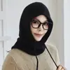 Cachemira 2026 Otoño/Invierno Nuevo Estilo para Mujer Calentador de Cuello con Protección para Orejas Bufanda Integrada con Capucha Pasamontañas Gorro Pulóver