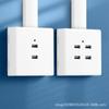 Painel de Tomada USB Tipo 86 Montado na Superfície Embutido Buraco Duplo Buraco Quatro USB Tomada de Carregamento 220V Baixa Tensão 36V a 5V