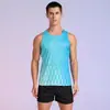 Conjunto Esportivo Transfronteiriço, Shorts de Manga Curta Degradê, Roupas de Fitness de Verão Masculinas e Femininas, Roupas de Treino de Seda Gelada de Secagem Rápida para Corrida