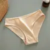 Calcinhas Femininas Caneladas 100% Algodão, Cor Sólida, Cintura Média, Respiráveis, Forro Duplo na Virilha, Roupa Íntima Feminina Transfronteiriça, Virilha 100% Algodão para Comércio Exterior