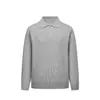 Camisa Polo Gola Lapela Decote V Malha Masculino Estilo Old Money Gola Gaivota Negócios Primavera e Outono Tendência Exportação Atacado Transfronteiriço
