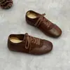 Tênis de Treino Melard Couro Vintage Resistente Desgastado 2026 Primavera/Verão Novos Tênis Casuais Planos em Couro Genuíno para Mulheres