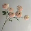 Nuevos 6 Carpas Dragón Peonía Decoración del Hogar Flores Artificiales Flores Falsas Color Degradado Arreglo Floral para Pasillo de Boda Adornos para Exhibición en Ventana