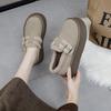 Mocasines sin cordones 2023 Invierno nuevos zapatos cálidos acolchados de algodón zapatos de felpa forrados de vellón zapatos de guisantes de suela gruesa