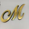 Nuevo acrílico dorado transfronterizo letra de pasto Pegatinas de espejo sala de estar dormitorio autoadhesivas pegatinas de pared decorativas 3D