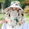 Chapéu de Sol com Aba Larga Novo Estilo 2026 para Mulheres, Chapéu de Sol com Aba Larga para Proteção UV e Cobertura Facial para Ciclismo no Verão, Chapéu Refrescante para Colheita de Chá