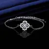 Transmisión en Vivo Popular Pulsera de Dos Quilates Estilo Bolso de Princesa Imitación Moissanita para Mujer Pulsera Versátil de Nicho Temperamento Joyería de Mano