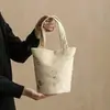 Bolsa de almacenamiento cilíndrica de tela para juego de té, bolsa para juego de té de viaje al aire libre, bolsa de almacenamiento para juego de té de una tetera y tres tazas