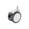 Varilla roscada 10*20 rueda de doble disco completamente de plástico rueda de actividad de nylon silenciosa rueda médica rueda negra y blanca freno rueda universal
