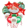 Nuevo juego transfronterizo de Papá Noel, copo de nieve, cascanueces y globos para decoraciones de fiestas navideñas en Nochebuena
