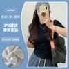 Nova Camiseta Feminina de Algodão Bambu Tencel Malha 2*2 Ombro Normal Manga Curta Toque Gelado Gola Redonda Modelagem Justa Valoriza a Cintura Manga Curta