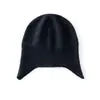 Simple Casual Borde Plegado Otoño e Invierno Nuevo Cálido Versátil 100% Cachemir Puro Tejido Lana Gorro Gorro Holgado Gorro