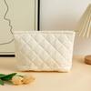 Bolsa de Cosméticos de Pana a Cuadros Bolsa Acolchada de Almacenamiento para Mujer Portátil Bolsa de Momia de Gran Capacidad Bolsa de Almacenamiento de Cosméticos