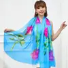 Estilo Coreano Super Grande Xale Protetor Solar Toalha de Praia Lenço de Primavera e Outono Feminino Lenço Longo de Seda Artificial Estampado Variado de Verão