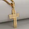 Suministro Transfronterizo Europeo y Americano Moda Hueco Gama Alta Versátil Personalizado para Hombre Acero Inoxidable Colgante de Cruz Joyería