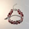 Pulseira Popular da Série Floral Carmesim Estilo Chinês, Coroa Doce Vermelha, Presente Ins de Alto Nível para Pulseira de Namorada