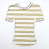 Tejido de algodón de punto de rayas anchas hecho a medida, punto jersey elástico, adecuado para ropa de mujer de primavera y verano y ropa de casa