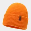 Gorro de Punto con Etiqueta de Cuero con Letra Más Vendido de Amazon para Hombre, Grueso de Otoño e Invierno para Exteriores, Cálido con Protección para los Oídos, Gorro de Lana para Mujer