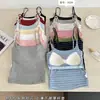 Camisola de Rayas Estilo Coreano para Mujer con Copas Integradas, Versátil para Usar como Ropa Interior o Exterior, Dulce Top con Tirantes Ajustables