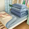Juego de ropa de cama individual de tres piezas para dormitorio universitario de algodón, completo con edredón, relleno de edredón, funda de edredón de algodón puro y juego de sábanas de seis piezas
