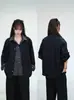 Camisa Unisex de Manga Larga Negra y Gris Estilo Nuevo Traje Falso de Dos Piezas Camisa Atuendo de Alta Gama Pantalones de Vestir Negros