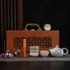 Juego de Té de Cerámica Ge para Uso en Casa y Oficina, Tazas de Té de Cerámica, Gaiwan, Pequeño Juego para Preparar Té Kung Fu, Juego de Té Kung Fu