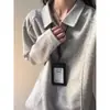 Moletom liso de cor sólida estilo americano minimalista cleanfit, com aparência de duas peças, gola polo, com toque de alta qualidade, peça superior de manga longa pesada para homens