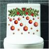Yeon Jia Nuevo Comercio Exterior Transfronterizo Bola Colgante de Hoja Navideña Pegatinas para Inodoro Pegatinas de Pared Tapa de Inodoro Pegatinas Decorativas para Tanque de Agua