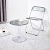 Silla transparente de plástico simple con respaldo de cristal, taburete Cyber Celebrity, silla de maquillaje, silla de comedor plegable nórdica de acrílico.
