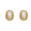 Pendientes Ovalados Vintage de Aleación Lugong para Mujer Pendientes de Perla Estilo Barlot Exagerado Joyería para Orejas Personalizada de Gama Alta Europea y Americana
