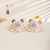 Sombrero de Verano Nuevo Estilo Coreano Chenjing Kidsren Panda Lindo Lunares Sombrero de Pescador Malla Transpirable Sombrero Cubeta para Niños y Niñas