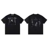 26Fw Nuevo Estilo Callejero Europeo y Americano Estilo Desgastado Manga Corta Holgado Casual Moderno Camisetas de Manga Corta para Hombre y Mujer