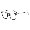 Gafas de montura negra y dorada de alta calidad para hombre, luz azul anti-luz plana, grado ajustable, marco de ojo guapo, de aspecto rudo y suave