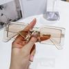 Gafas de playa europeas y americanas de montura pequeña, gafas de sol cuadradas nuevas de verano, gafas de sol de moda para playa, color jalea para mujer
