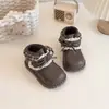 Botas Cortas de Cuero con Lazo Francés para Niñas 2026 Otoño/Invierno Nuevas Botas Cortas de Princesa con Suela Suave y Adorno de Encaje Botas Martin