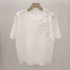 Suéter de Punto de Manga Corta Estilo Coreano para Mujer, Tejido de Primavera para Reducir la Edad, Top de Punto Holgado de Moda para Verano, Versátil para el Trabajo