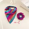 Miaode 2026 Nuevo Pañuelo Triángulo Gradiente Láser Accesorio Elástico para el Cabello Scrunchie Plisado Iridiscente Goma para Cola de Caballo Baja
