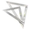 Régua de esquadro de 90 graus horizontal para marcenaria com escala de nível de bolha régua triangular de aço régua de placa de aço inoxidável ferramenta de medição para construção de 45 graus