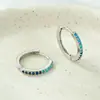 Brincos Simples Versáteis com Gradiente Azul Liga de Cobre Microincrustados com Zircônia Total Moda High-End Clipe de Orelha Ilumina a Pele Brinco Delicado