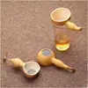 Colador de calabaza natural Malla de filtro de té Cuchara de personalidad creativa Set de té Kung Fu Cuchara de té Accesorios para la ceremonia del té