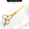 Amazon Dropshipping Transfronterizo Tijeras de Peluquería Tapa Dorada Acero Inoxidable Tijeras para el Cabello Tijeras Planas de Barbero Tijeras Dentadas Tijeras Dentadas Wushen