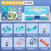 Estudiantes de Primaria de Cuarto Grado Usan Equipo de Experimento de Circuitos Científicos para Hacer que las Bombillas se Enciendan, una Pequeña Caja de Experimentos de Física y Electricidad DIY