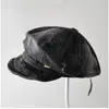 Gorra Octagonal Vintage de Mezclilla con Forma de Nube para Mujer, Tendencia de Moda Primavera y Verano, Versátil, Adelgazante del Rostro, Boina de Ala Suave, Gorra de Artista