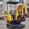 Mini escavadeira de esteira Haituo, máquina de 1,5 tonelada para escavação de valas agrícolas e escavação de solo, microescavadeira de engenharia pequena com martelo rompedor