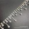 Cadena de código de plata con borlas de diamantes de imitación, cadena de garra de soldadura con perla y diamante, ropa de alto rendimiento, vestido, tocado DIY, cadena decorativa.